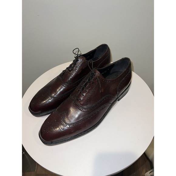 Hickey Freeman Other - Freeman Free Flex Brown Leather Wingtip Dress Shoes Lace Oxfords Men 12 C